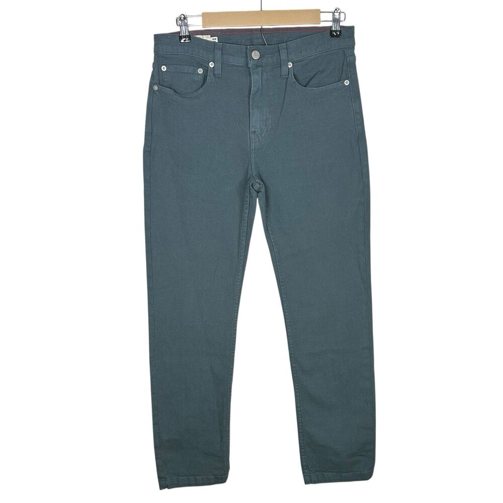 American Giant Roughneck Pants Mens 30x30 Blue Gray Stretch Straight Canvas NEW
